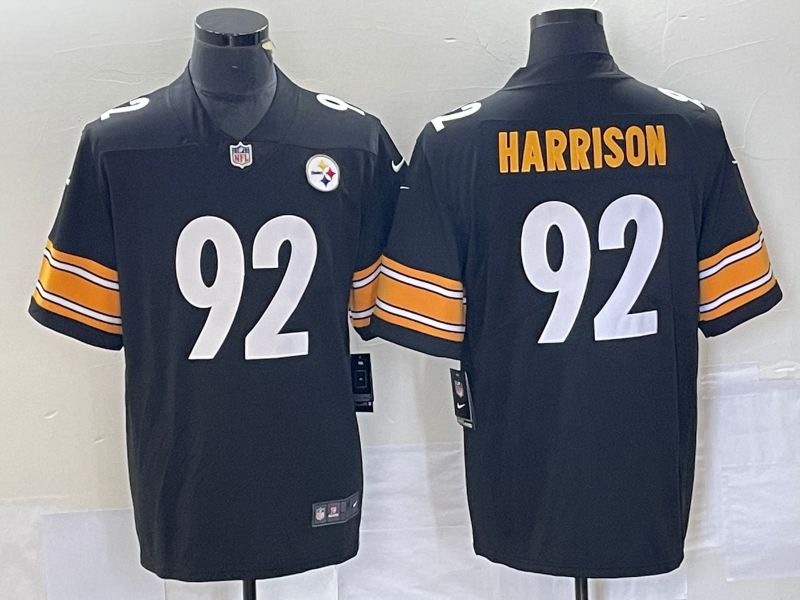 Men Pittsburgh Steelers 92 Harrison Black Nike Vapor Limited NFL Jersey